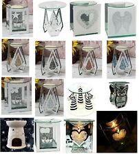 Glass Fragrance Oil Burner & Tealight Holder Candle Wax Melt Tart Warmer Gift