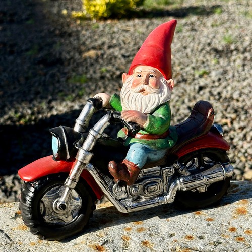 Biker gnome garden - biker,
