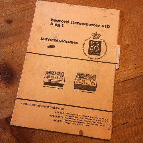 Beocord 610 service manual - beocord,