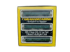 FARISH N GAUGE DMU, BR CLASS 101 3-CAR GREEN, #8143, WORKING, BOXED, GOOD COND.