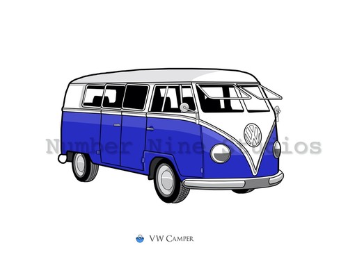 Camper split screen - vw, artwork