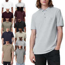 All Saints Reform Mens Polo Shirt Summer Pique Polo Casual Solid Polo T Shirts