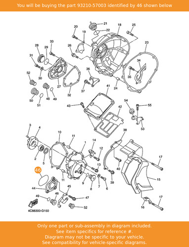 Yamaha ring 93210 57003 - yamaha, o-ring,