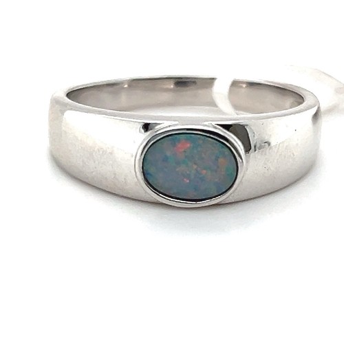 Natural doublet opal ring - natural,