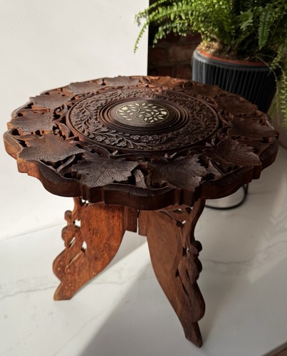 Carved indian sheesham folding - carved,
