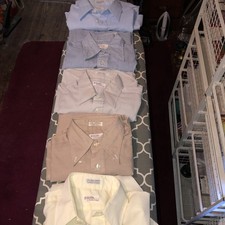 5-VINTAGE RALEIGHS BY HATHAWAY MENS LONG SLEEVE DRESS SHIRTS 18”X22”X29”  SALE