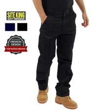 Mens SITE KING Classic Black Work Trousers Size 28 to 56 -  WORKWEAR PANTS