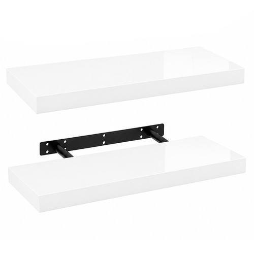60cm white floating shelf - white,