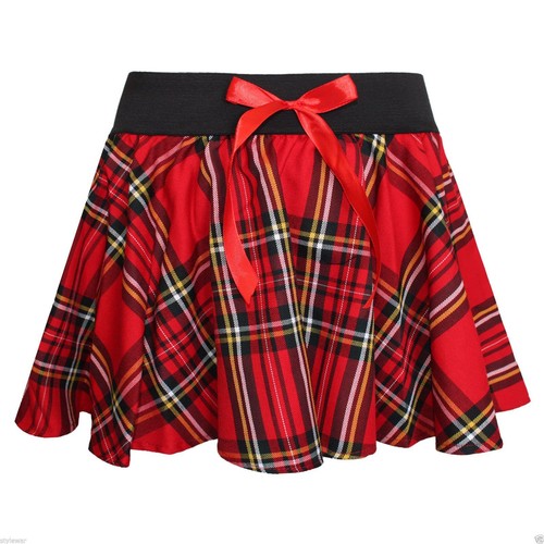 Girls mini skirt bow tartan - girls,