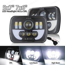 Pair 5x7 / 7x6'' LED Headlights Hi-Lo Beam Sealed Light for Toyota MR2 1985-1995