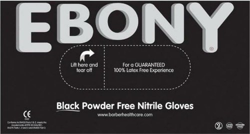 Ebony black nitrile gloves - ebony,