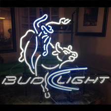 Rodeo Bull Rider Beer 24"x20" Neon Light Sign Lamp Bar Wall Decor Glass