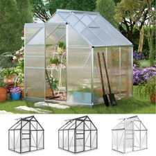 Polycarbonate Walk-in Garden Greenhouse Kit w/ Sliding Door