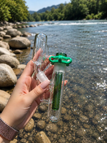 Smoking glass bong - glass, water