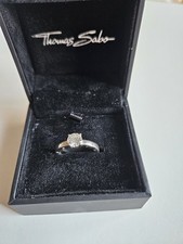 Thomas Sabo Sterling Silver Ring With Cubic Zirconia  Stone, Size Q