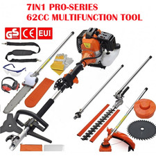 GARDEN TOOLS 62CC 7IN1 MULTITOOL CHAINSAW BRUSHCUTTER HEDGE TRIMMER+2-EXTNS