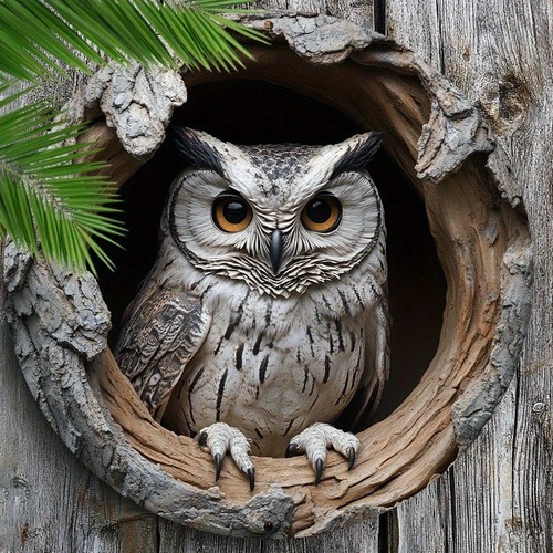 Owl wall art plaque - wall,