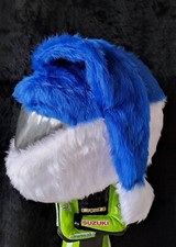 BIKE POLLY'S CRAZY PULL ONS UK BLUE SANTA MOTORCYCLE CRASH HELMET FUNNY COVER 