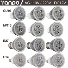 1/10PCs à Variation LED Spot Ampoule GU10 MR16 E27 E14 9W 12W 15W 220V 12V