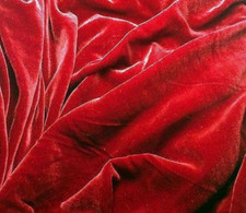 RUBY RED Silk Velvet Fabric