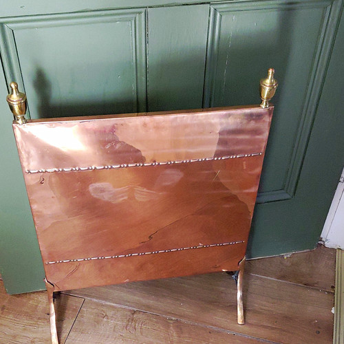 Antique copper fireplace fire - fireplace,