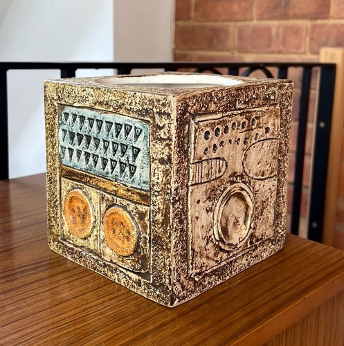 Vintage troika pottery cube - vintage,