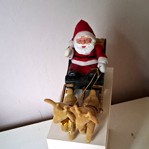 Vintage santa sleigh comes - vintage, &