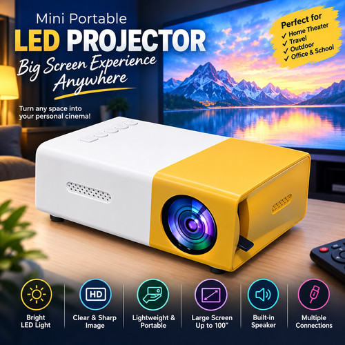Portable mini projector 1080p - projector,