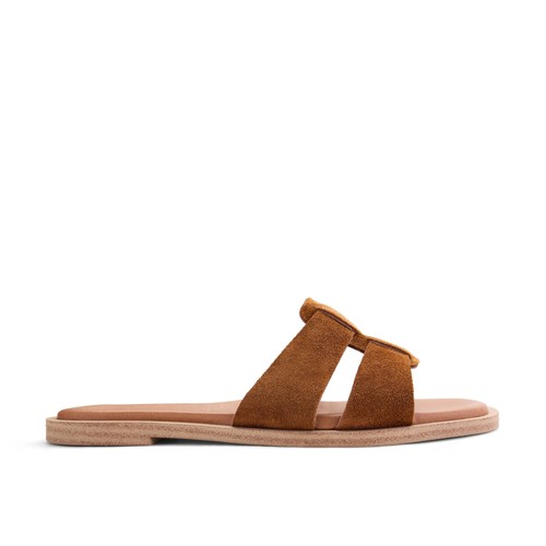 Clarks womens trala slide - slide, tan