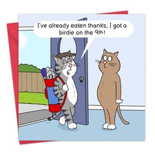 Funny Golf Card Men - Cat Golf