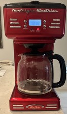 Nostalgia Retro Coffee Maker 12-Cup Programmable Vintage Coffee Machine, Red