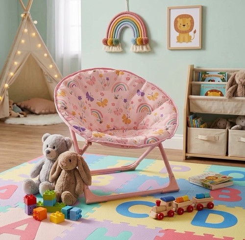 Kids pink rainbow moon chair - kids,