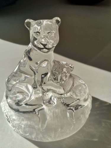 Crystal lioness cub figurine - crystal,