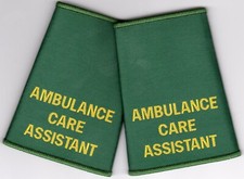 Woven Ambulance Care Assistant Epaulette Slider Pair Green Epaulettes