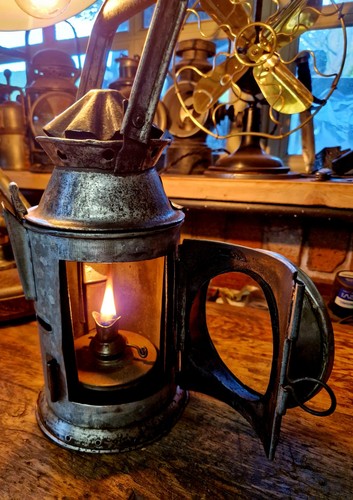 Antique vintage railway lamp - railway,
