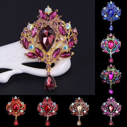 Antique crystal brooches - crystal,