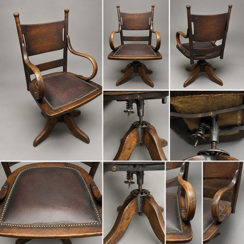 Antique american oak swivel - oak,