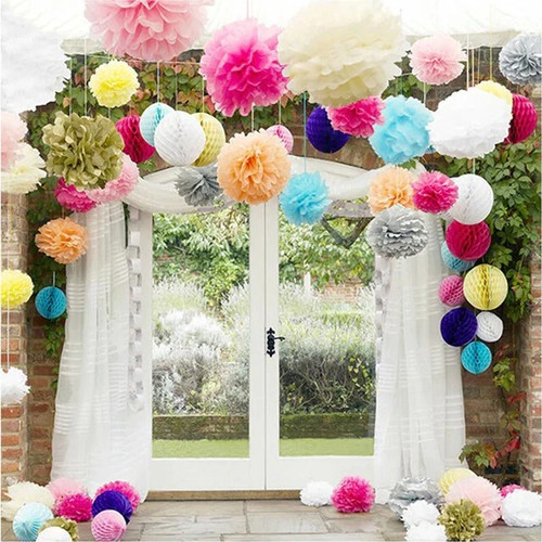 10pcs tissue paper - paper, poms