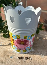 Hand Painted Pale Grey Metal