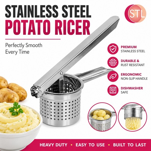 Heavy duty steel potato ricer - duty,