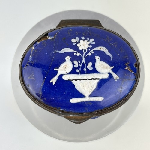 Antique bilston enamel box - bilston,