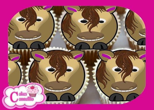 Horses ponies edible cupcake - ponies,