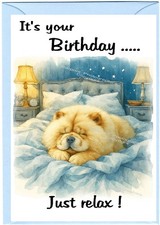 Chow Chow Dog Birthday Card