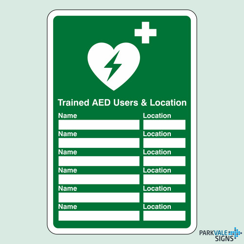 Trained aed users - aed, location