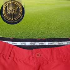 🎯 Ping – Men’s Golf Trousers – Red – Tailored Fit – W32 L33