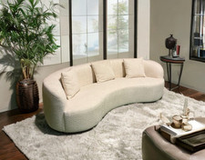 3 Seater Curved Sofa ‘Siena’ (Ivory) Couch Indoor furniture 