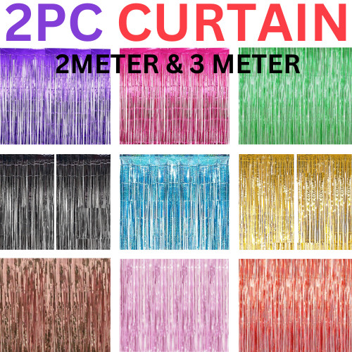 2pc foil fringe tinsel - 2m/3m,