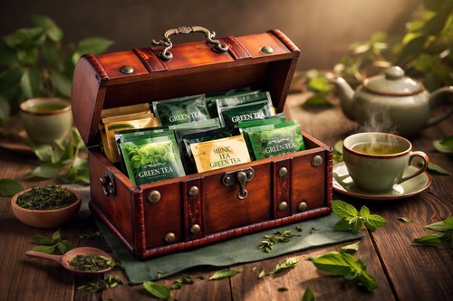 Vintage wooden tea storage - tea,