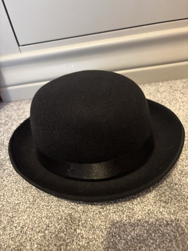 100 wool black bowler hat - wool,