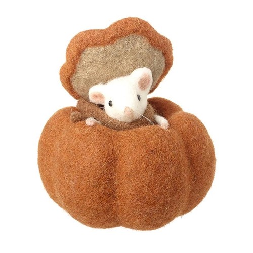 Felt mouse pumpkin autumn - mouse, pumpkin,